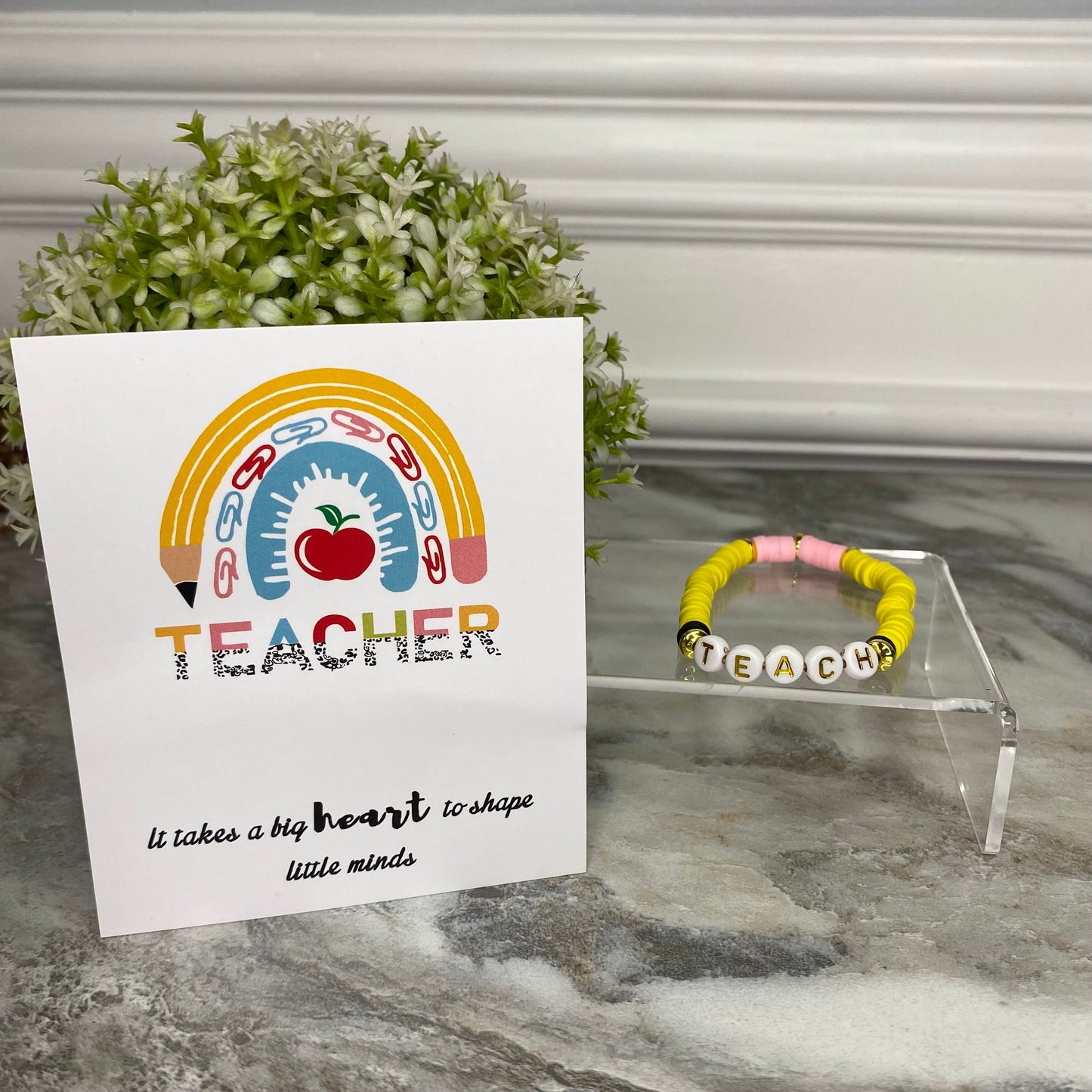 Beaded Bracelet - Teacher - Teach Yellow