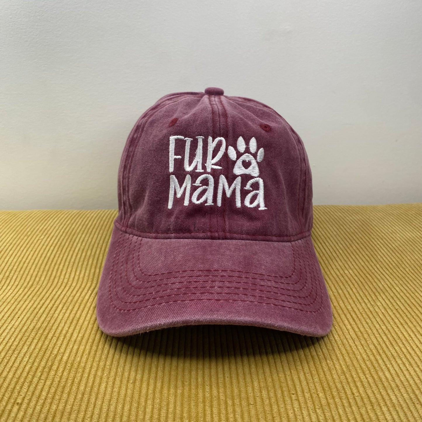 Hat - Paw Print - Burgundy Fur Mama