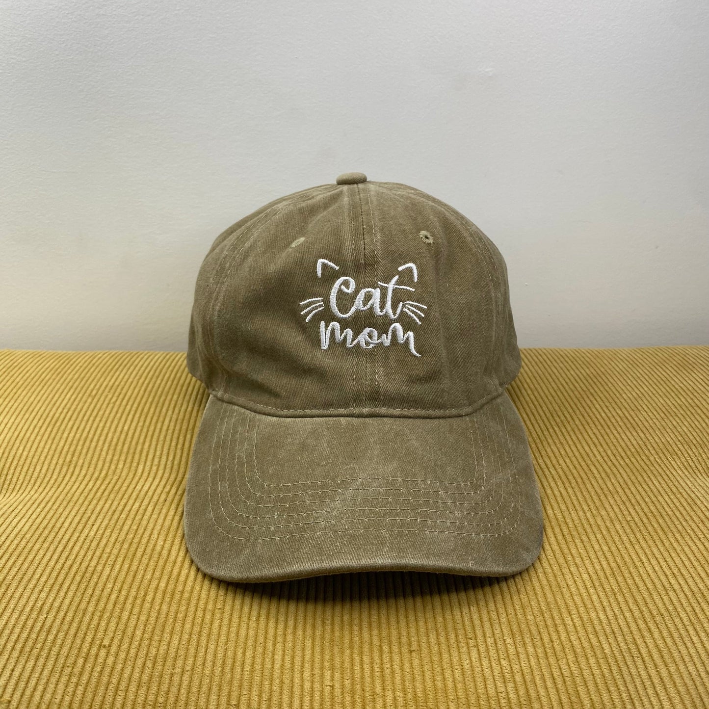 Hat - Cat Mom - Khaki