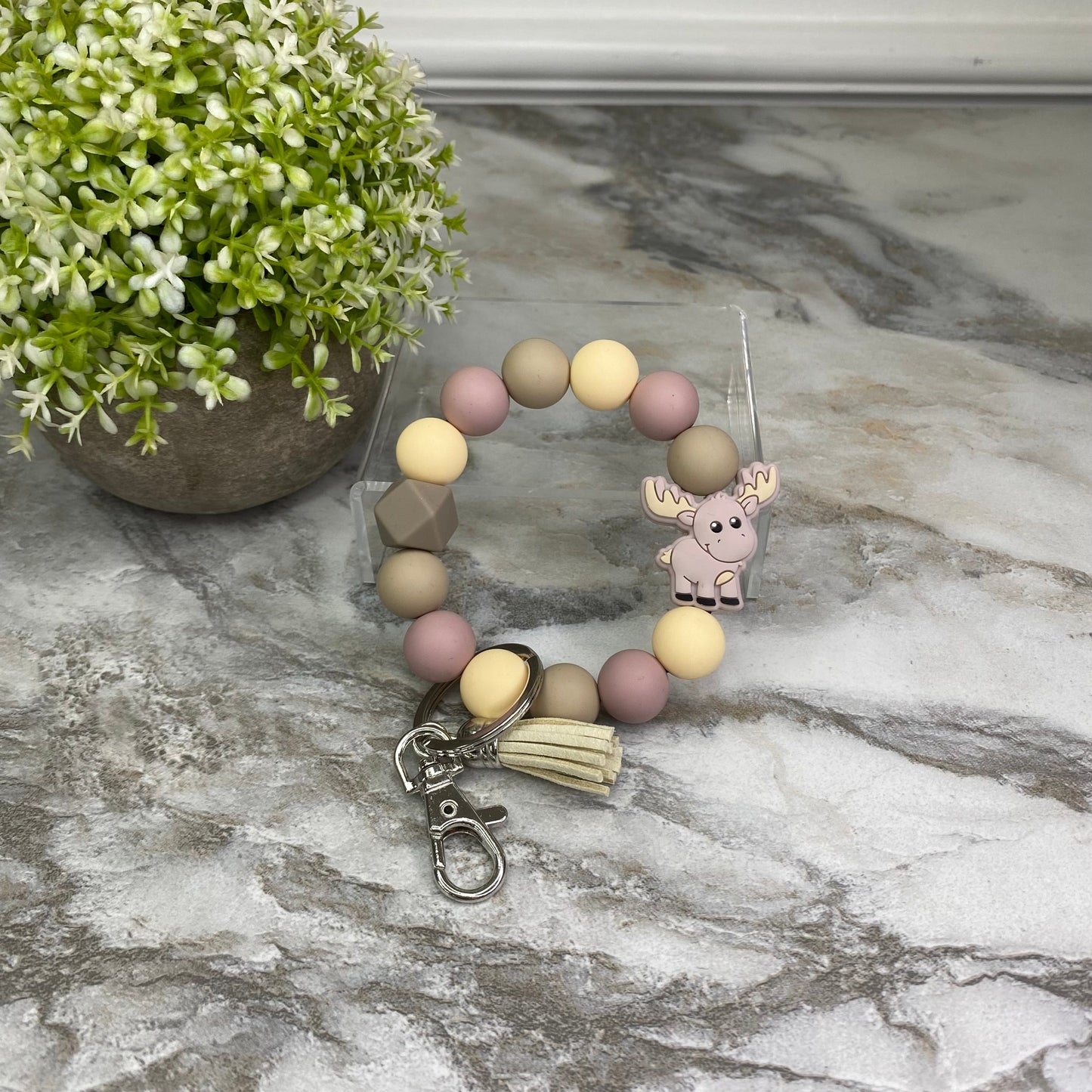 Silicone Bracelet Keychain - Moose - Neapolitan