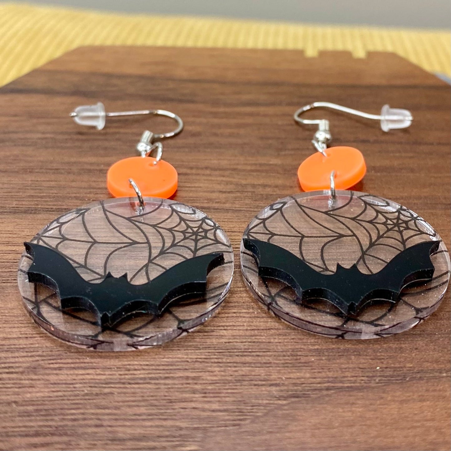 Dangle Earring - Acrylic - 3D Bat