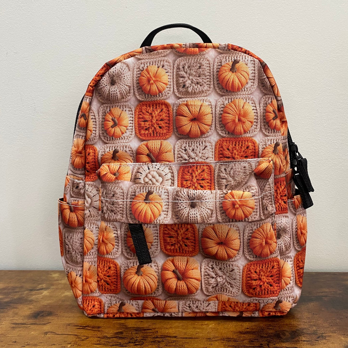 Knit Pumpkin - Water-Resistant Mini Backpack