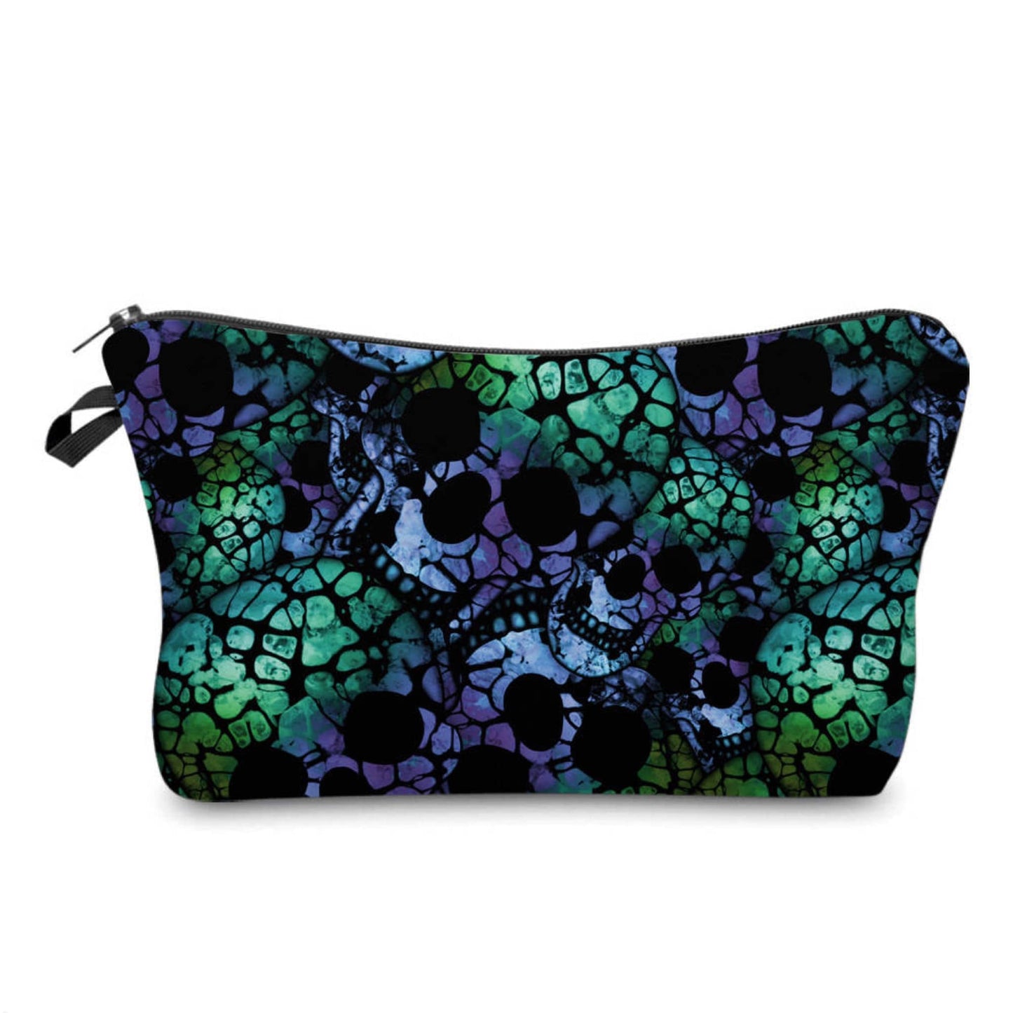 Blue Green Mosaic Skull - Water-Resistant Multi-Use Pouch