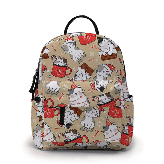 Cat Christmas - Water-Resistant Mini Backpack