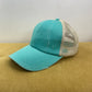 Hat - Criss Cross Ponytail - Turquoise