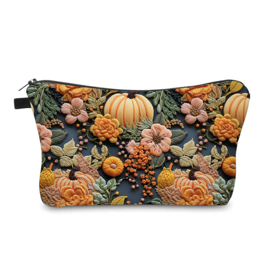 Pumpkin Floral Embrodery - Water-Resistant Multi-Use Pouch