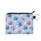 Snowflake on Blue - Water-Resistant Mini Pouch w/ Keyring