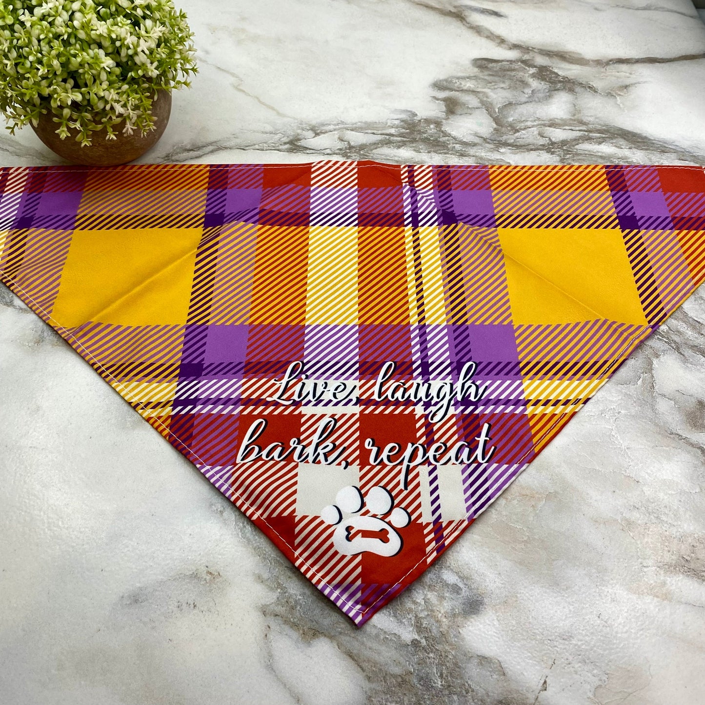 Dog Bandana - Plaid - Live Laugh Bark