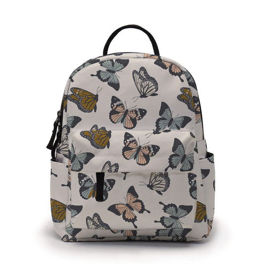 Butterfly Dusty Blue Rose - Water-Resistant Mini Backpack