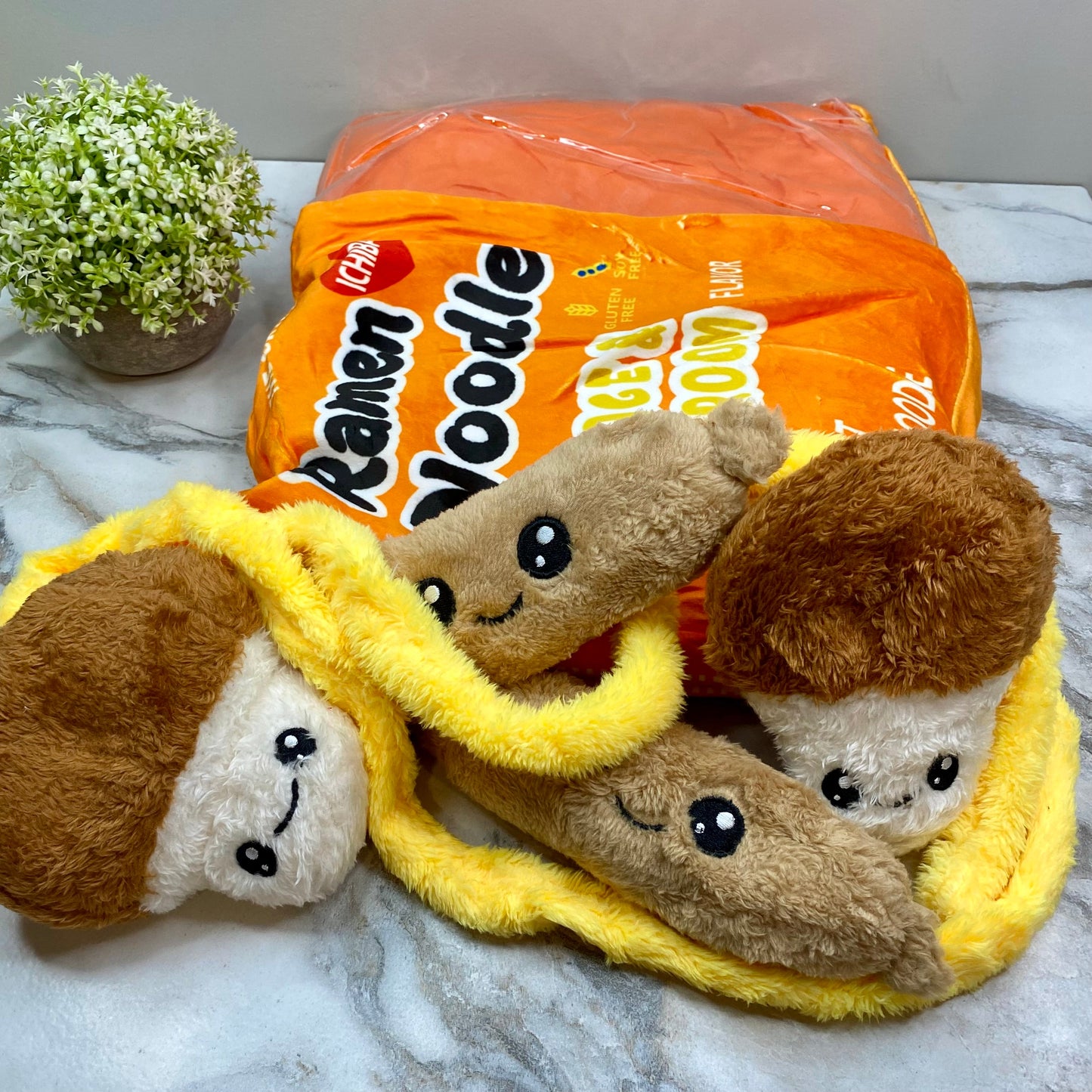 Stuffed Bag of Ramen Toy - Orange