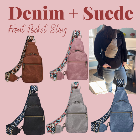 The Sam Sling - Denim + Suede