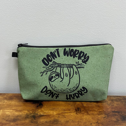 Sloth, Don’t Worry Don’t Hurry - Water-Resistant Multi-Use Pouch