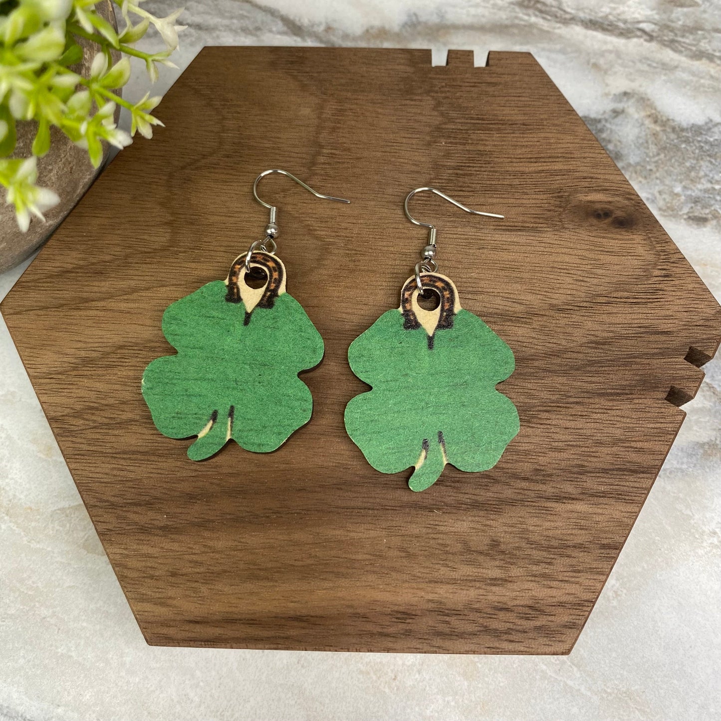 Wooden Dangle Earrings - St. Patrick’s Day - #17