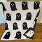 Double Sided Ghosts Black & White Minky Blanket