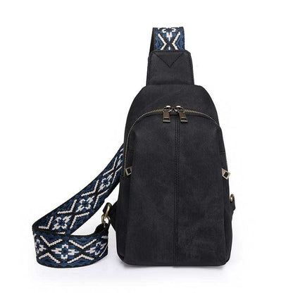 The Sling Bag - Denim Suede - Side Zip