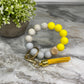 Silicone Bracelet Keychain - Yellow