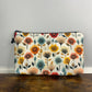 Floral Blooms Red Orange Blue - Water-Resistant Multi-Use Pouch