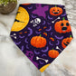 Dog Bandana - Halloween - Purple Bat Cat Eyes