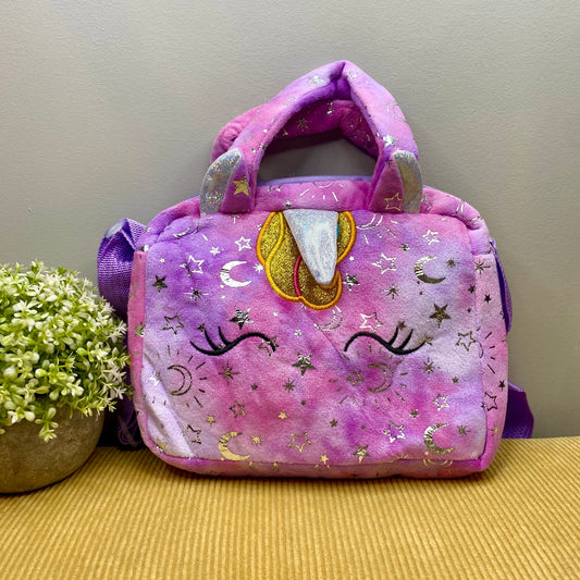 Unicorn Purse - Purple Blue Stars