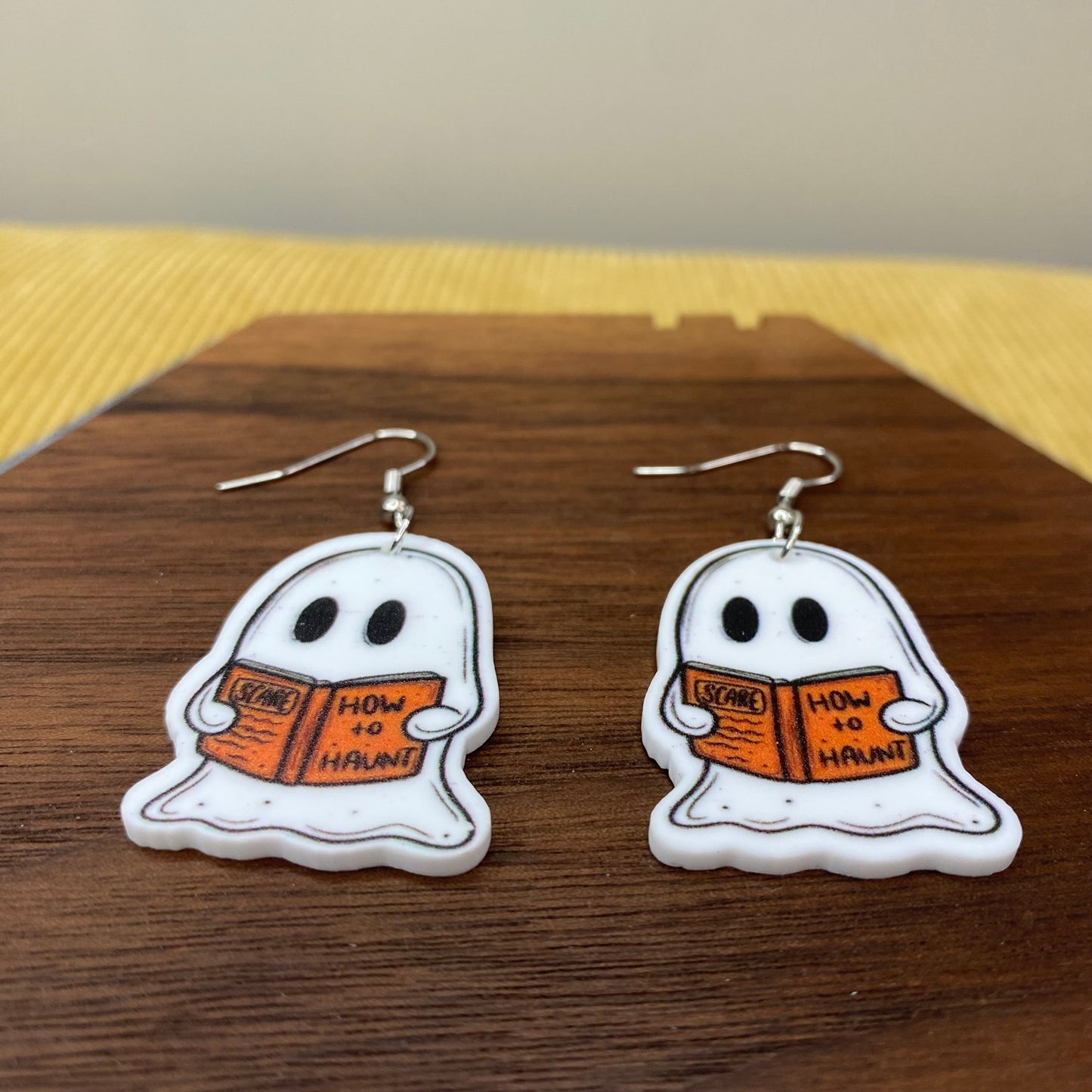 Dangle Earring - Acrylic - Ghost Reading