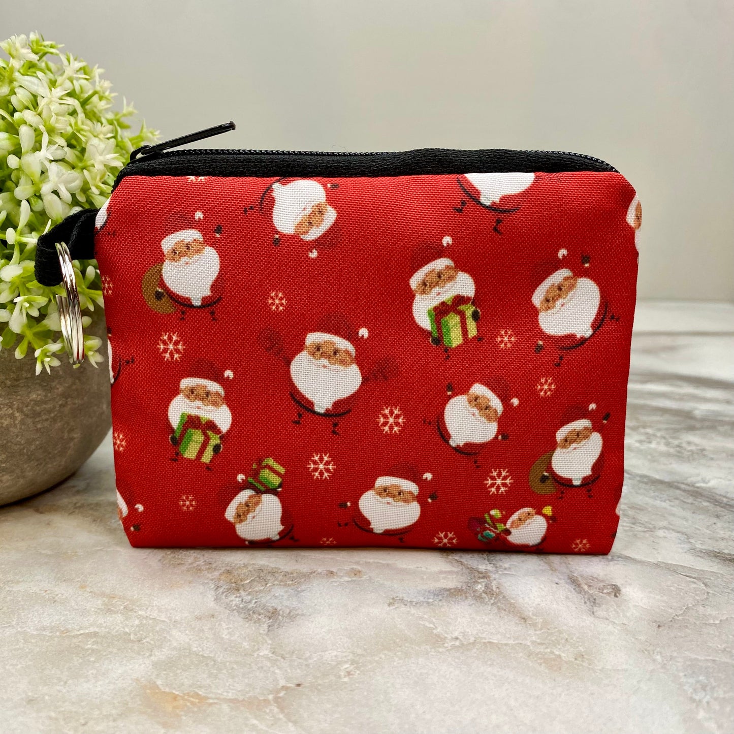 Santa - Water-Resistant Mini Pouch w/ Keyring