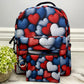 Blue + Red Knit Hearts - Water-Resistant Mini Backpack & Pouches Set