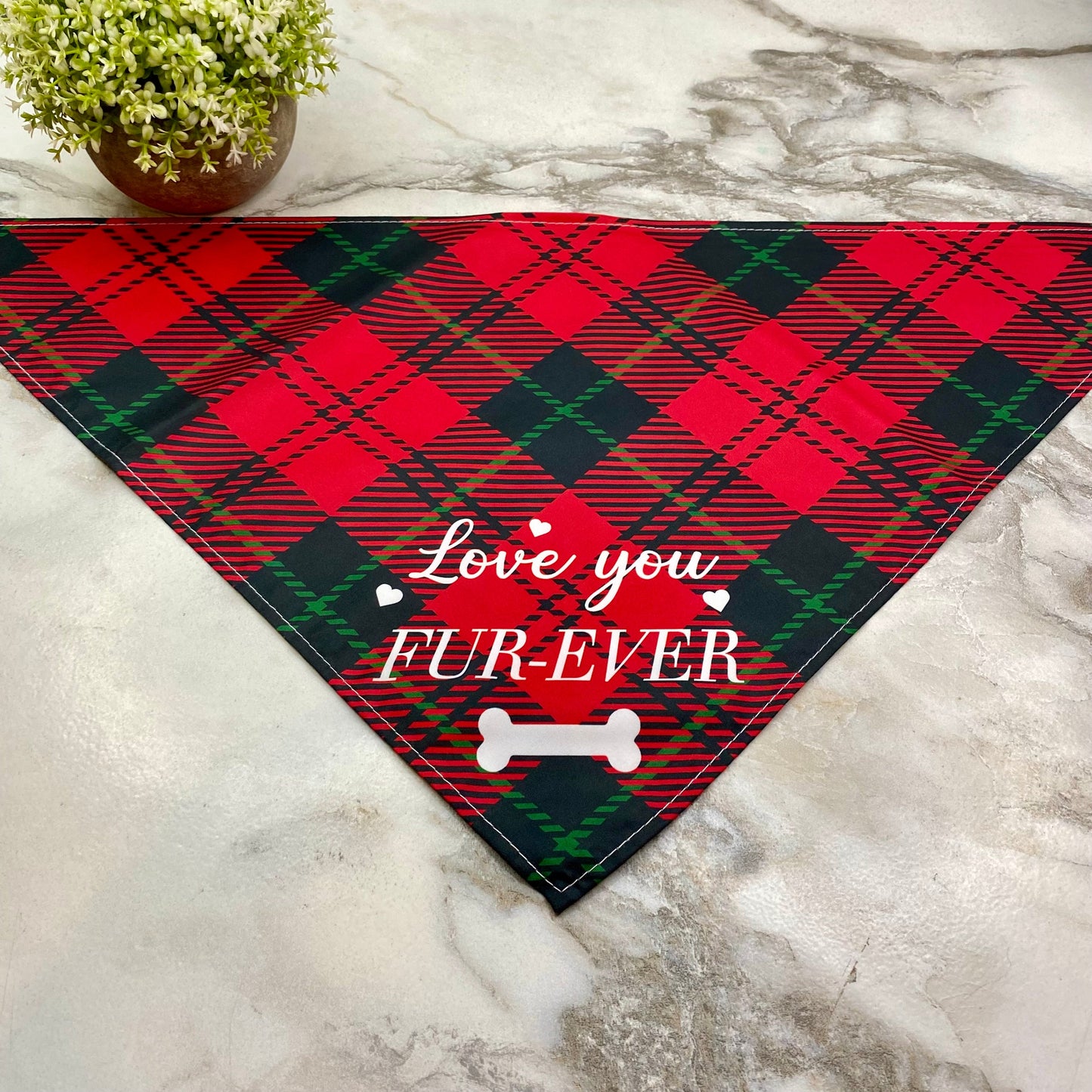 Dog Bandana - Plaid - Love You Fur-Ever