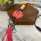 Break-Away Necklace Lanyard with Keychain Clasp - Silicone Bead - Teacher Apple