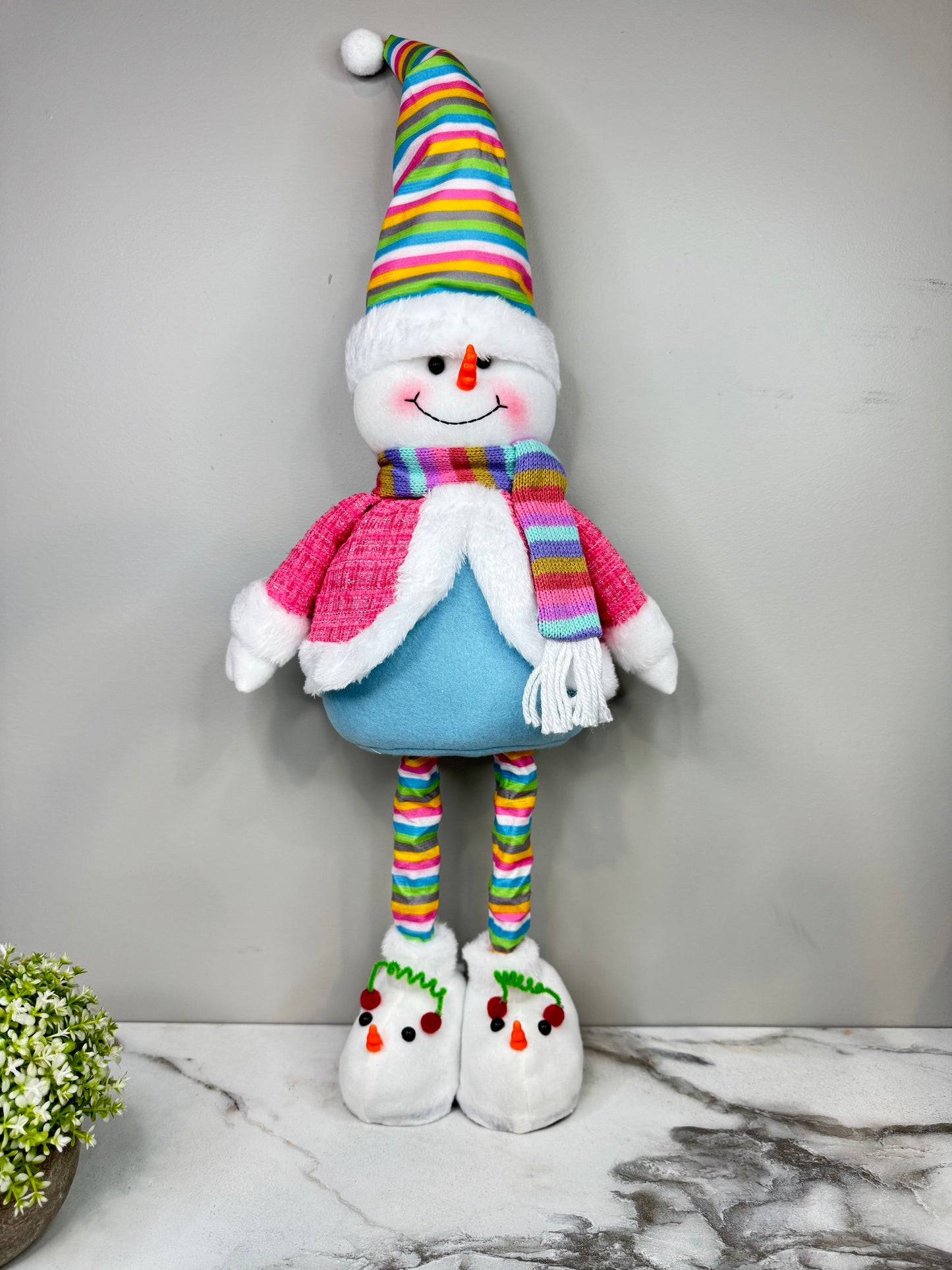 Telescopic Standing Christmas Decor - Colorful Stripe