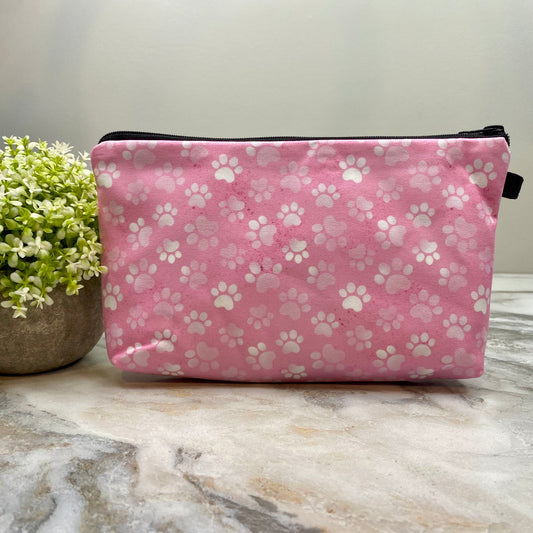 Pink Paw Print - Water-Resistant Multi-Use Pouch