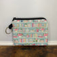 Mint Floral Bookcase - Water-Resistant Mini Pouch w/ Keyring