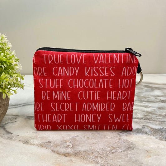 Be Mine Words - Water-Resistant Mini Pouch w/ Keyring