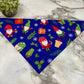 Dog Bandana - Christmas - Blue Present Santa