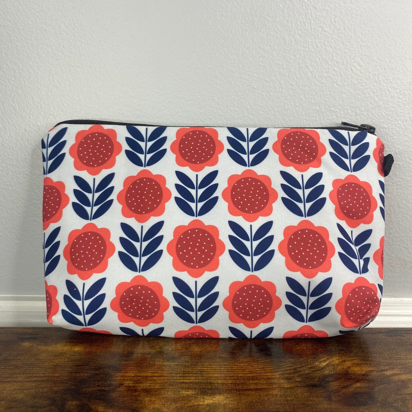 Floral Blue Red - Water-Resistant Multi-Use Pouch