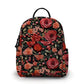 Embroidery Rose Floral - Water-Resistant Mini Backpack