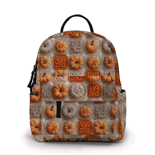 Knit Pumpkin - Water-Resistant Mini Backpack