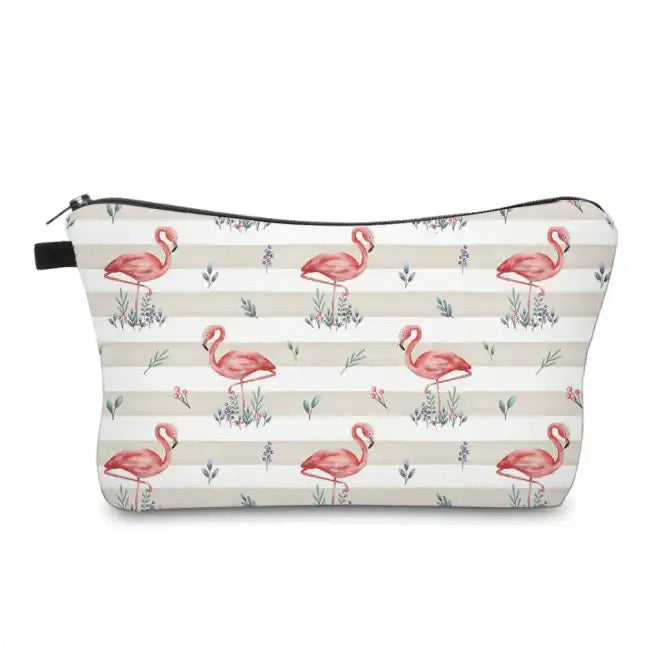 Flamingo Stripe - Water-Resistant Multi-Use Pouch