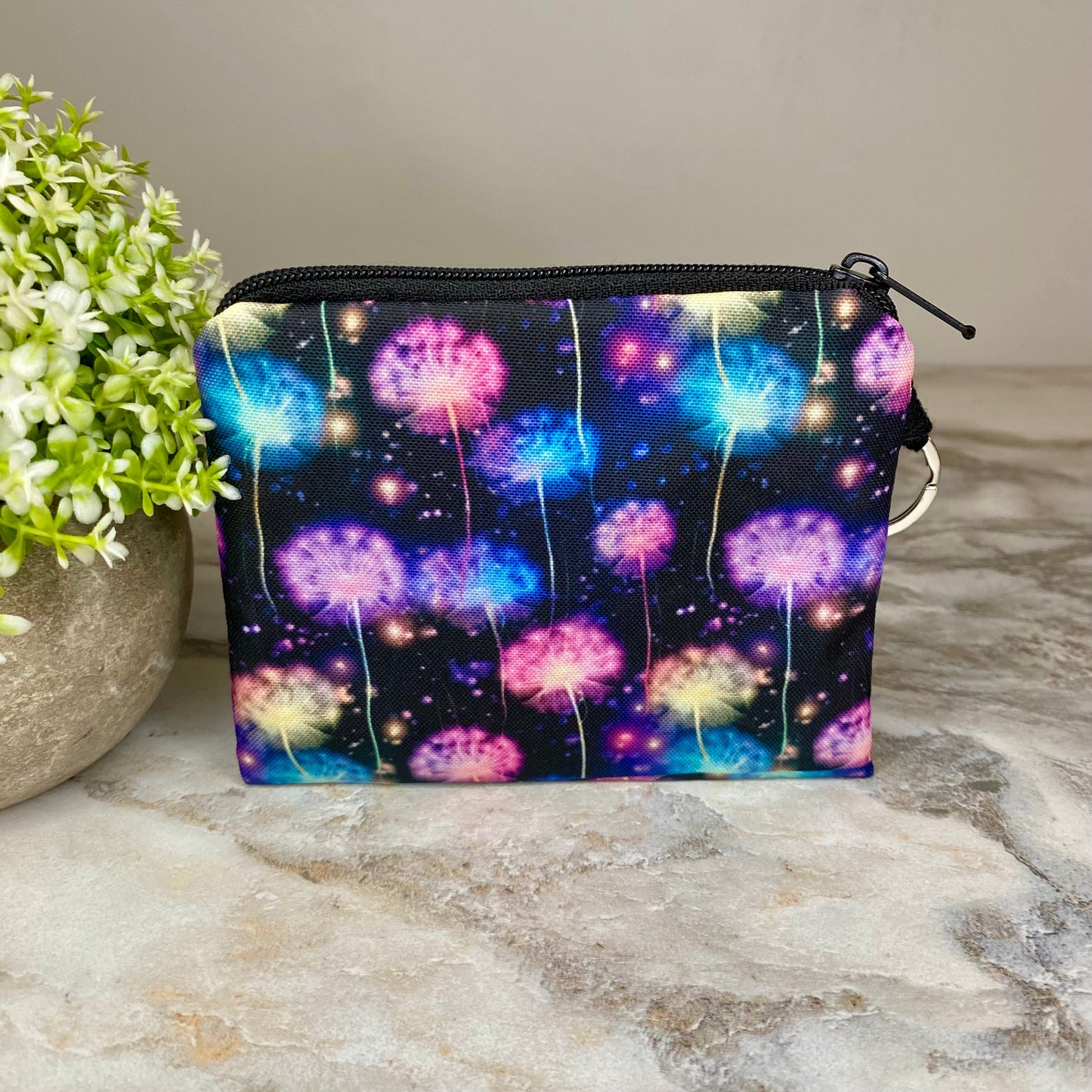 Rainbow Dandelion - Water-Resistant Mini Pouch w/ Keyring