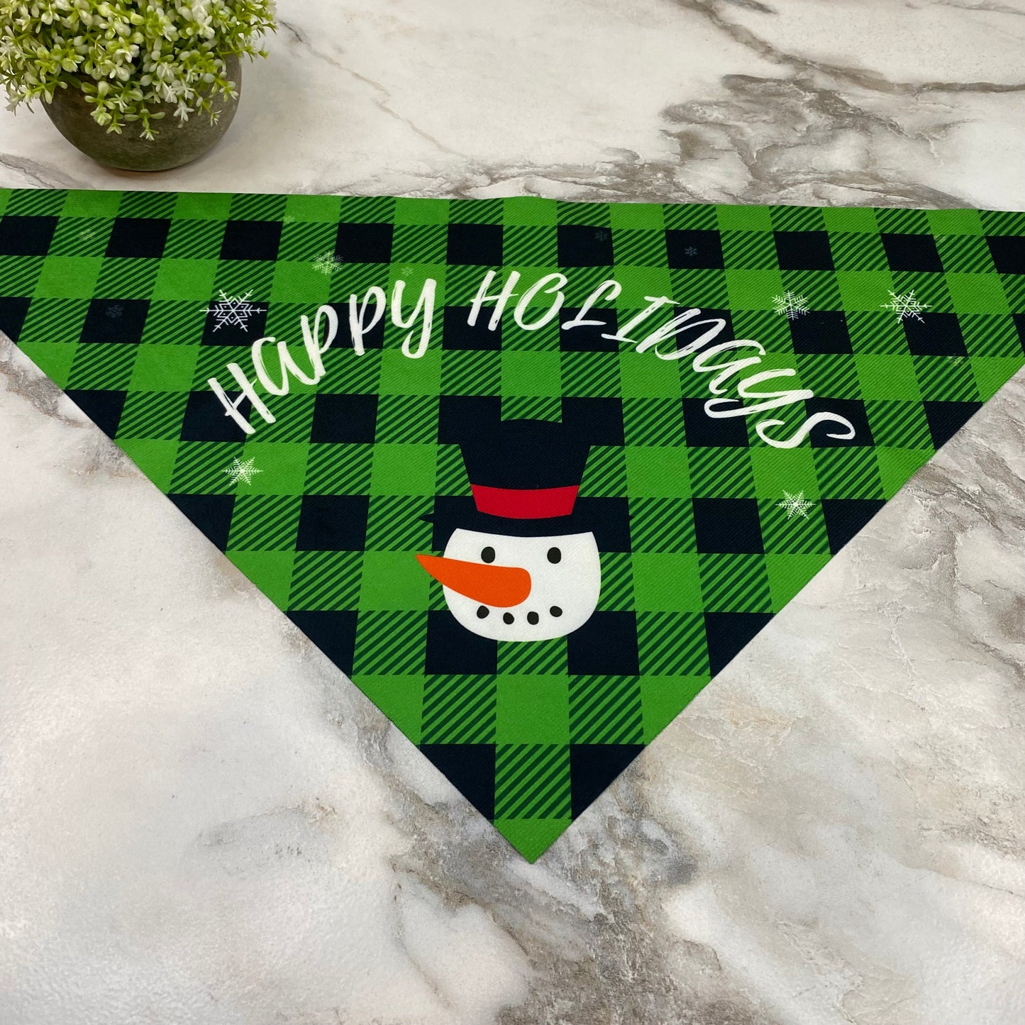 Dog Bandana - Christmas - Happy Holidays Snowman