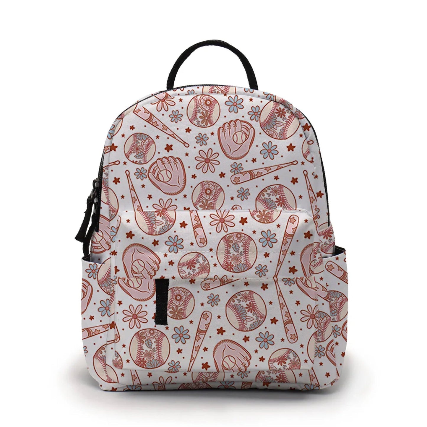 Baseball Floral - Water-Resistant Mini Backpack