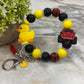 Silicone Bracelet Keychain - Duck Duck Jeep - Large Duck - Red