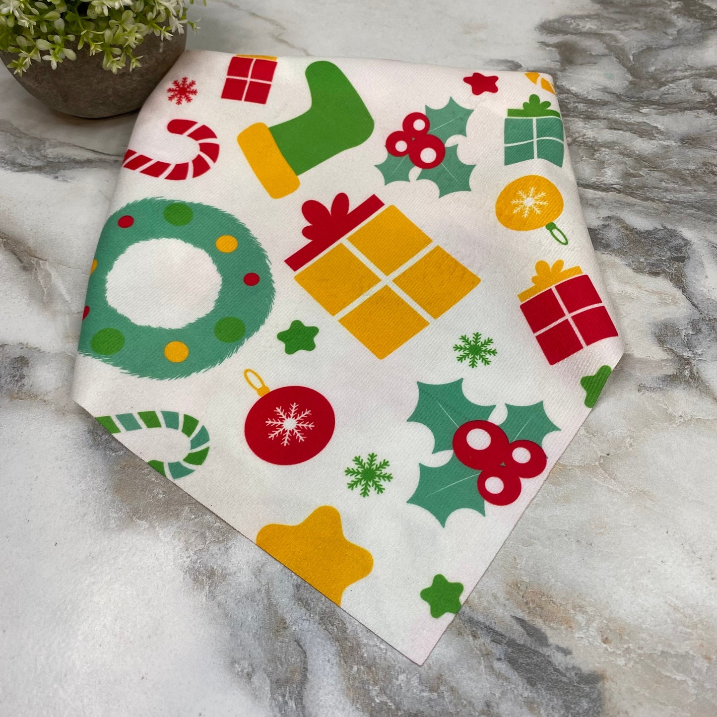 Dog Bandana - Christmas - Wreath Gift Stocking