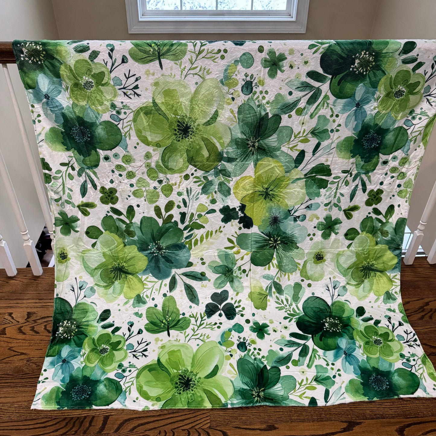 Blanket - St. Patrick’s Day - Dark & Light Green Floral