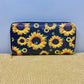 Wallet - Faux Leather - Raindrop Sunflower