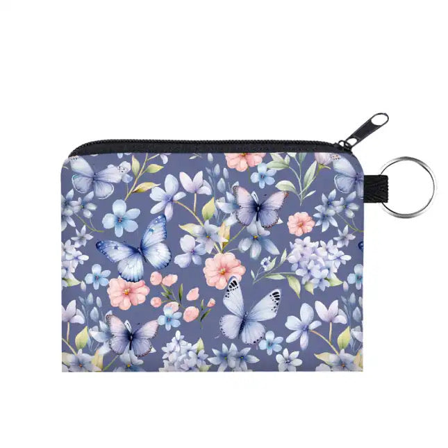 Periwinkle Butterfly - Water-Resistant Mini Pouch w/ Keyring