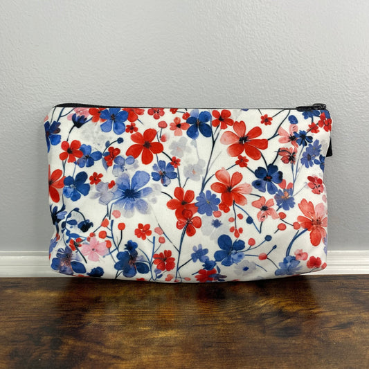 Tiny Floral on White - Water-Resistant Multi-Use Pouch