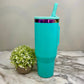 Tumbler 40oz - Built-In Straw Top - Teal