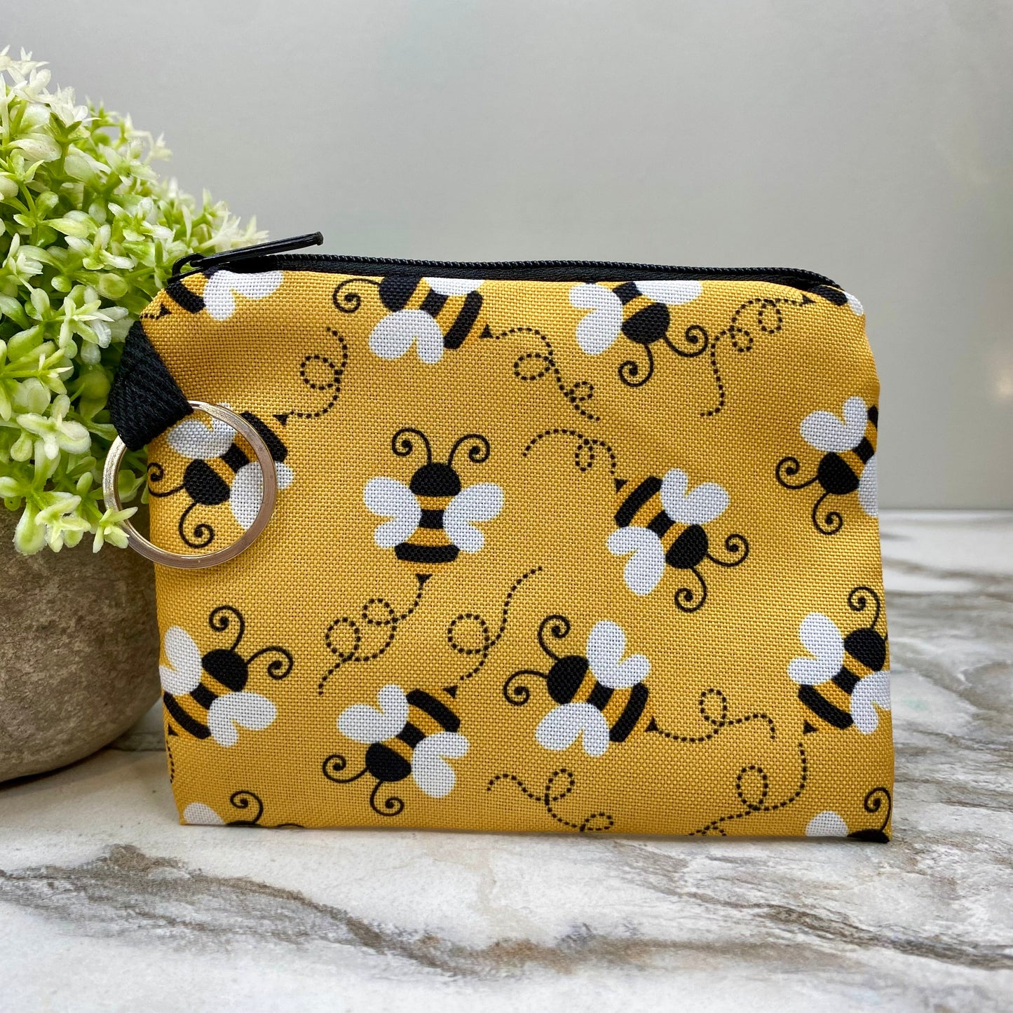 Bees - Water-Resistant Mini Pouch w/ Keyring