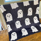 Double Sided Ghosts Black & White Minky Blanket