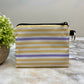 Yellow Purple Stripes - Water-Resistant Mini Pouch w/ Keyring